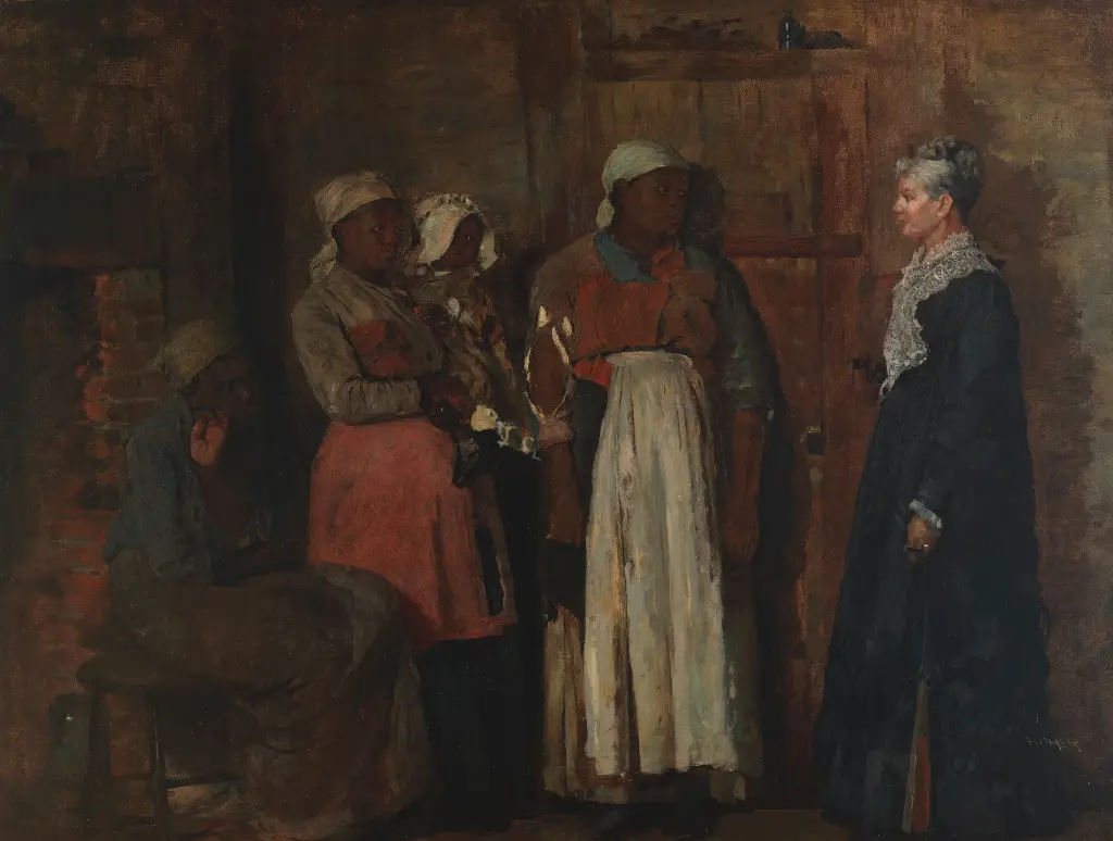 A Visit from the Old Mistress in Detail Winslow Homer
